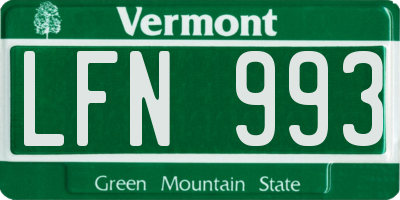VT license plate LFN993