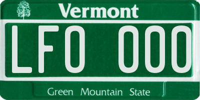 VT license plate LFO000