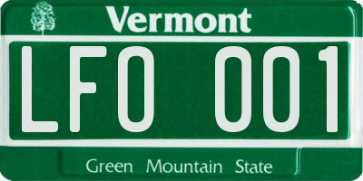 VT license plate LFO001