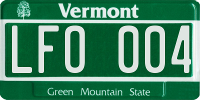 VT license plate LFO004