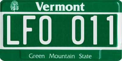 VT license plate LFO011