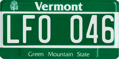 VT license plate LFO046