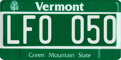 VT license plate LFO050