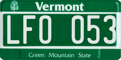VT license plate LFO053