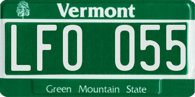 VT license plate LFO055