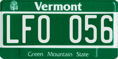 VT license plate LFO056