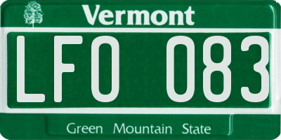 VT license plate LFO083