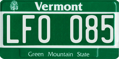 VT license plate LFO085