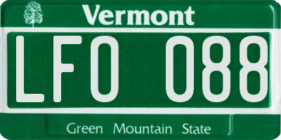 VT license plate LFO088
