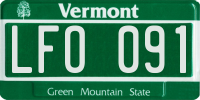 VT license plate LFO091