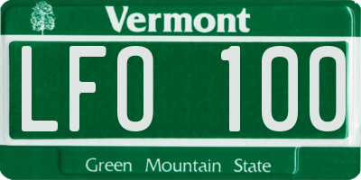 VT license plate LFO100