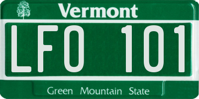 VT license plate LFO101