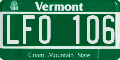 VT license plate LFO106