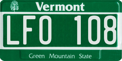 VT license plate LFO108