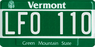 VT license plate LFO110