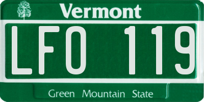 VT license plate LFO119