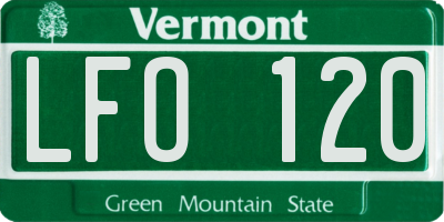 VT license plate LFO120
