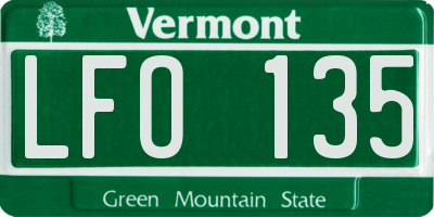 VT license plate LFO135