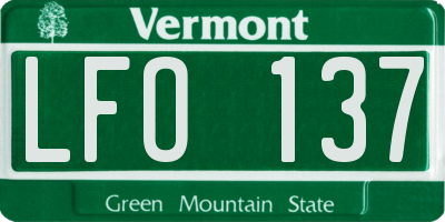 VT license plate LFO137