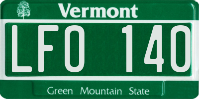 VT license plate LFO140