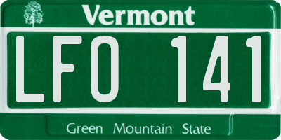 VT license plate LFO141