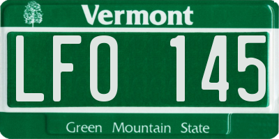 VT license plate LFO145