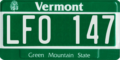 VT license plate LFO147