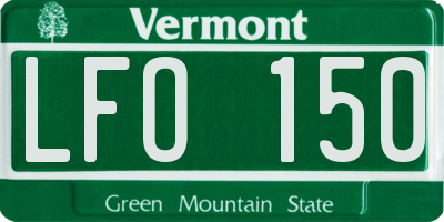 VT license plate LFO150