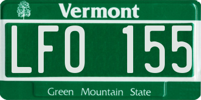 VT license plate LFO155