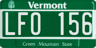 VT license plate LFO156