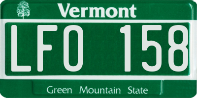 VT license plate LFO158