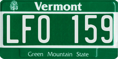 VT license plate LFO159