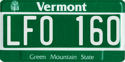 VT license plate LFO160