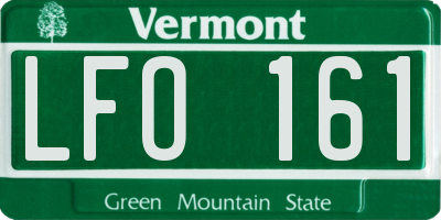 VT license plate LFO161