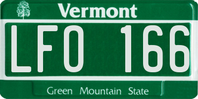 VT license plate LFO166