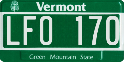VT license plate LFO170
