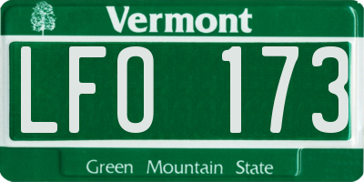 VT license plate LFO173