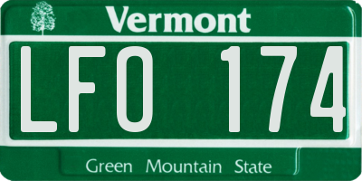 VT license plate LFO174
