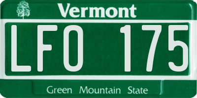 VT license plate LFO175
