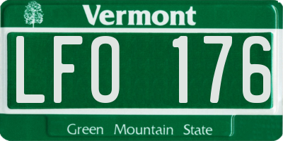 VT license plate LFO176