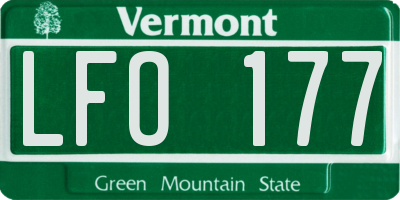 VT license plate LFO177