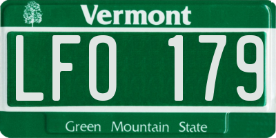 VT license plate LFO179