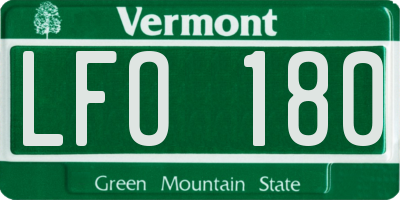 VT license plate LFO180
