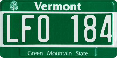 VT license plate LFO184