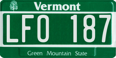VT license plate LFO187