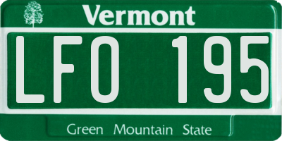 VT license plate LFO195