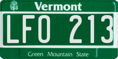 VT license plate LFO213