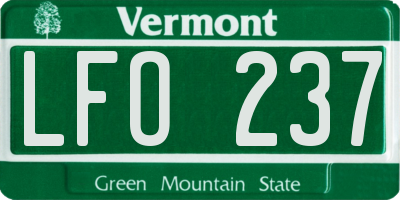 VT license plate LFO237