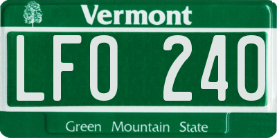 VT license plate LFO240