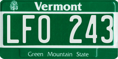 VT license plate LFO243